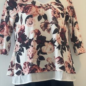 Floral V-Neck Women's Top